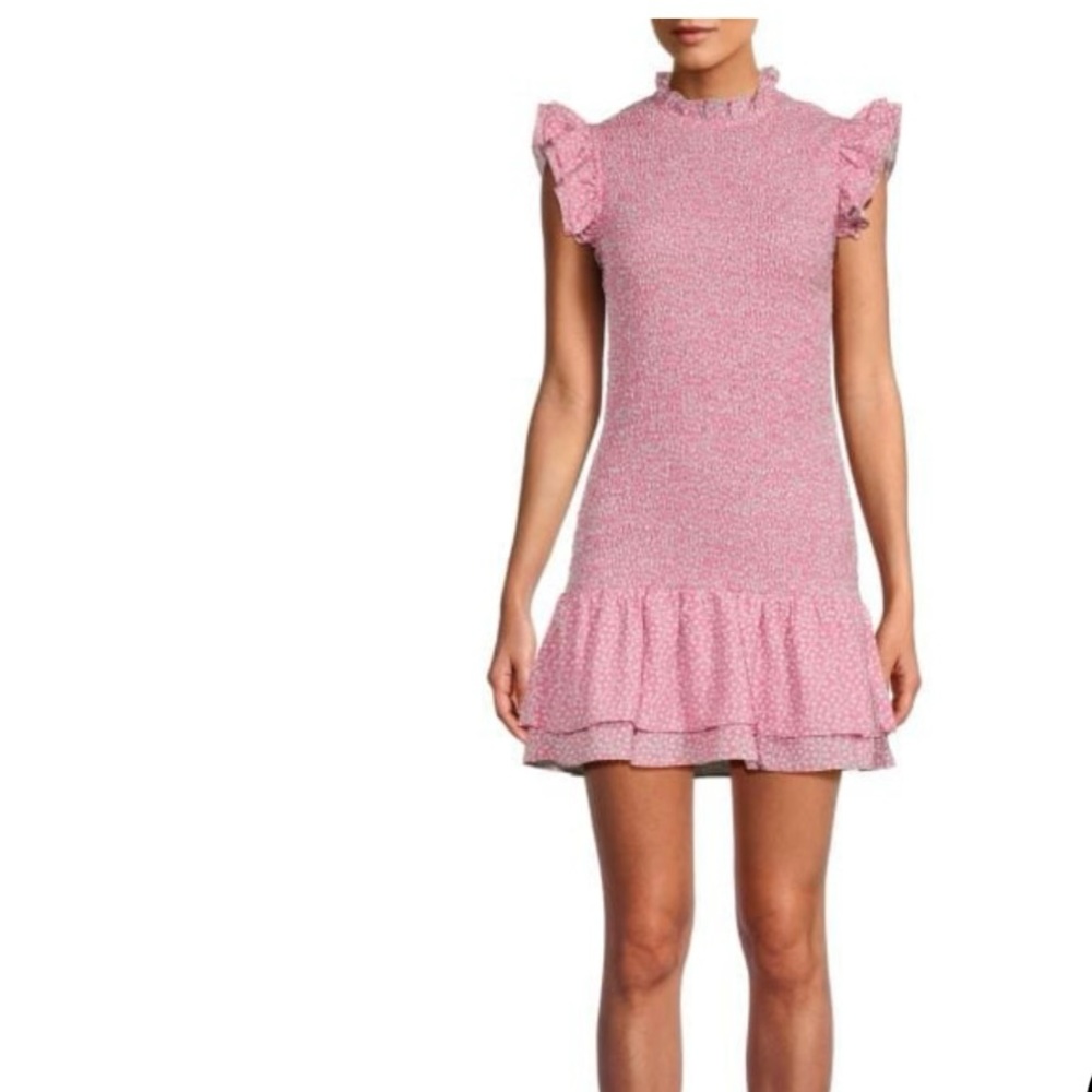 French Connection Small Elao Verona Crepe Mini Dress Pink S